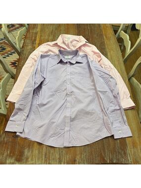 Brooks Brothers Regent Fit Dress Shirt Neck 16.5 Purple Pink Gingham Men
